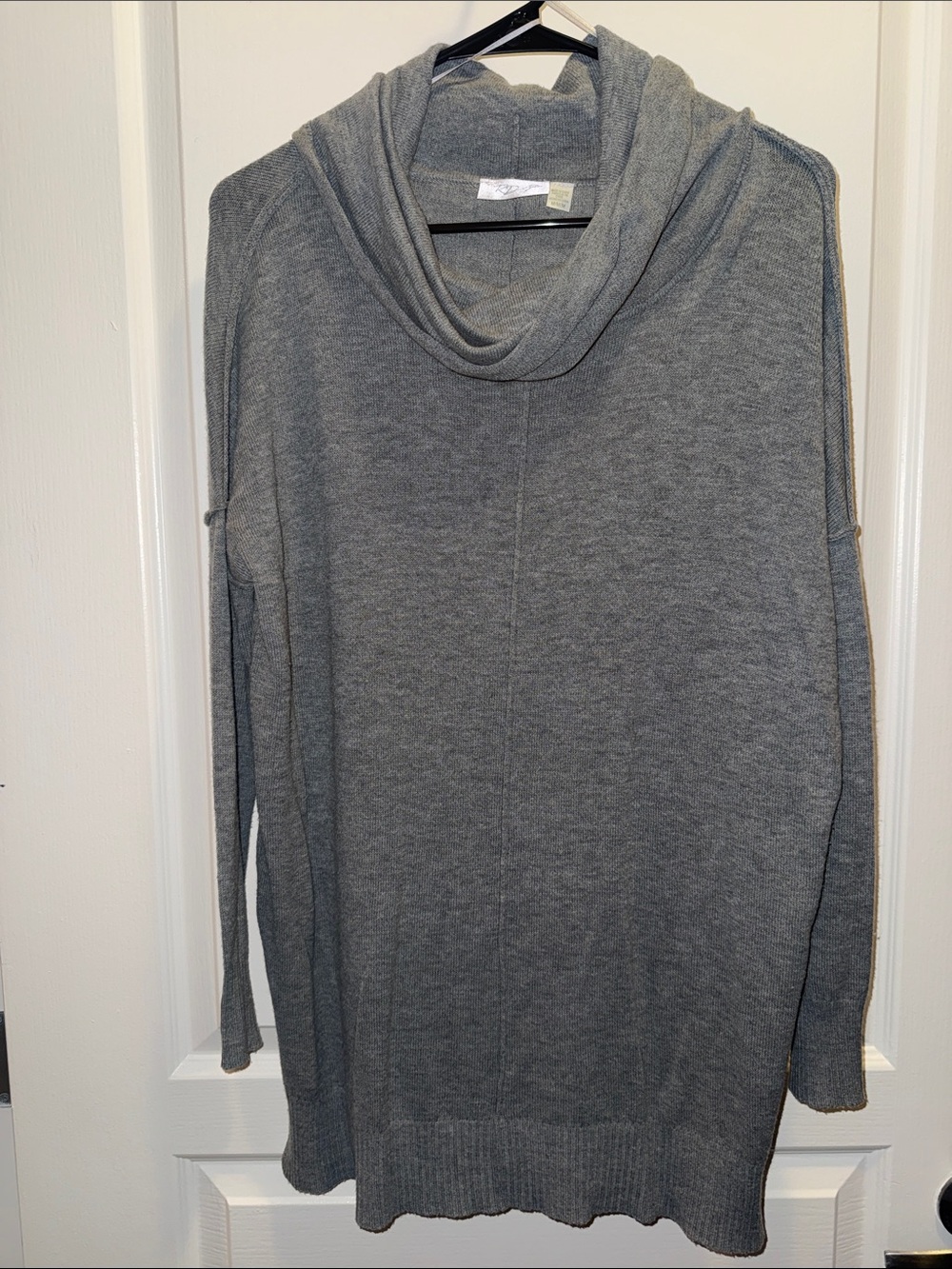 RD Style Heather Gray Cozy Cowl Neck Sweater
